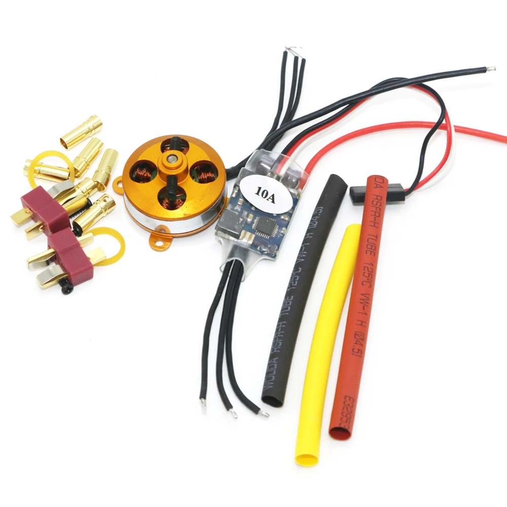 Бесщеточный микро двигатель A2204 1400KV 7.5A 50W SP с креплением + 10A ESC для