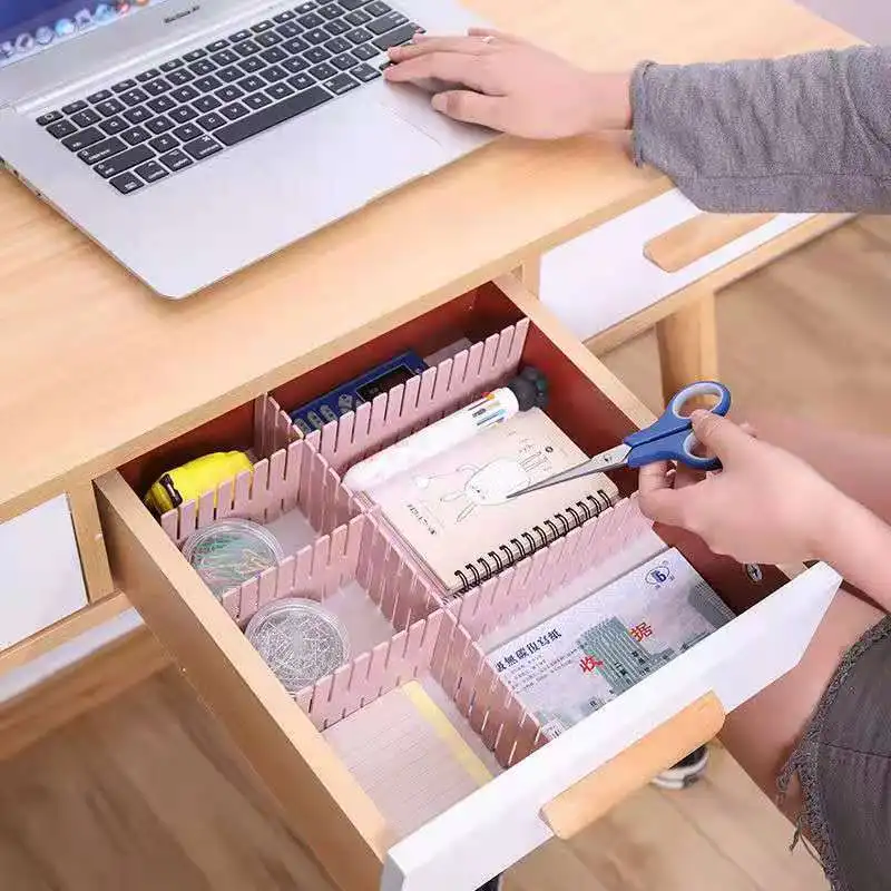 

4pcs Plastic Drawer Grid Separator Divider Partition Storage Organizer Underwear Socks makeup Clapboard Storage Drawers
