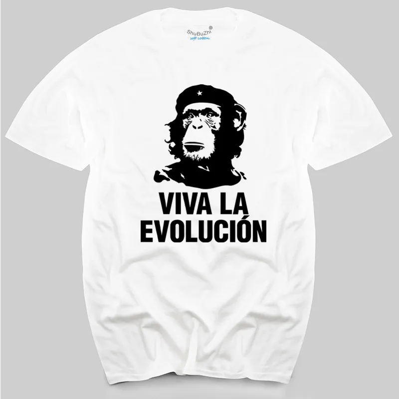 

Мужская футболка с забавным принтом «Viva La Evolucion»