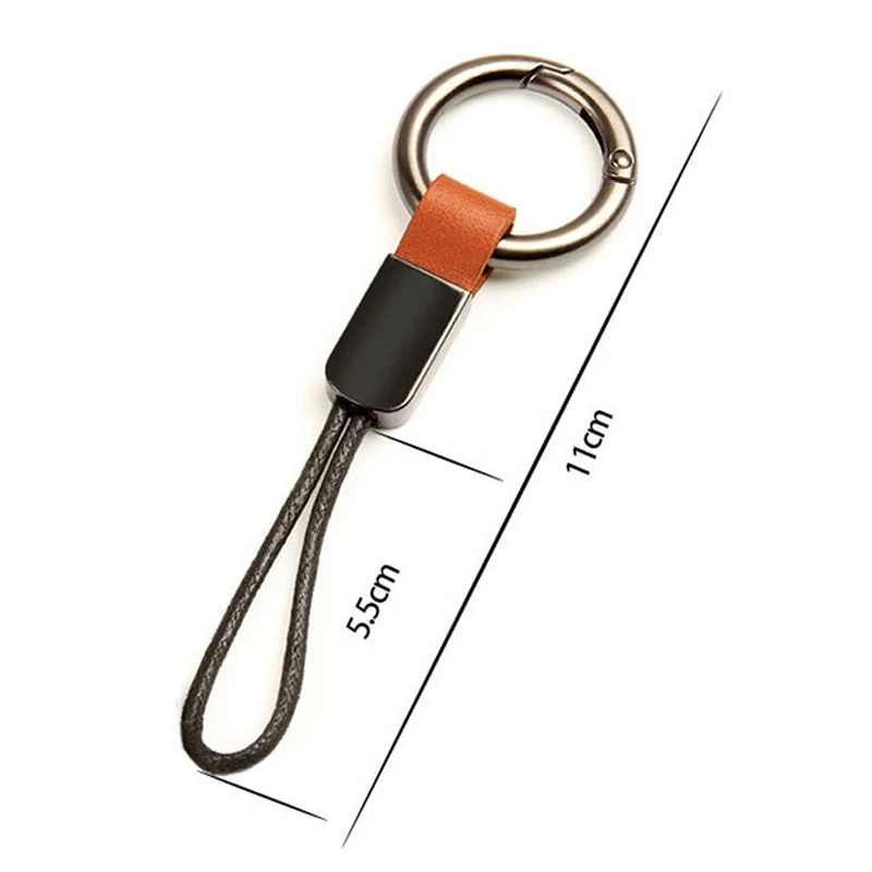 

100% Guarantee Cow Leather Car Key Holder Aluminum Alloy Ring EDC Housekeeper DIY Keys Holder For Cars Minimalist Business Gifts