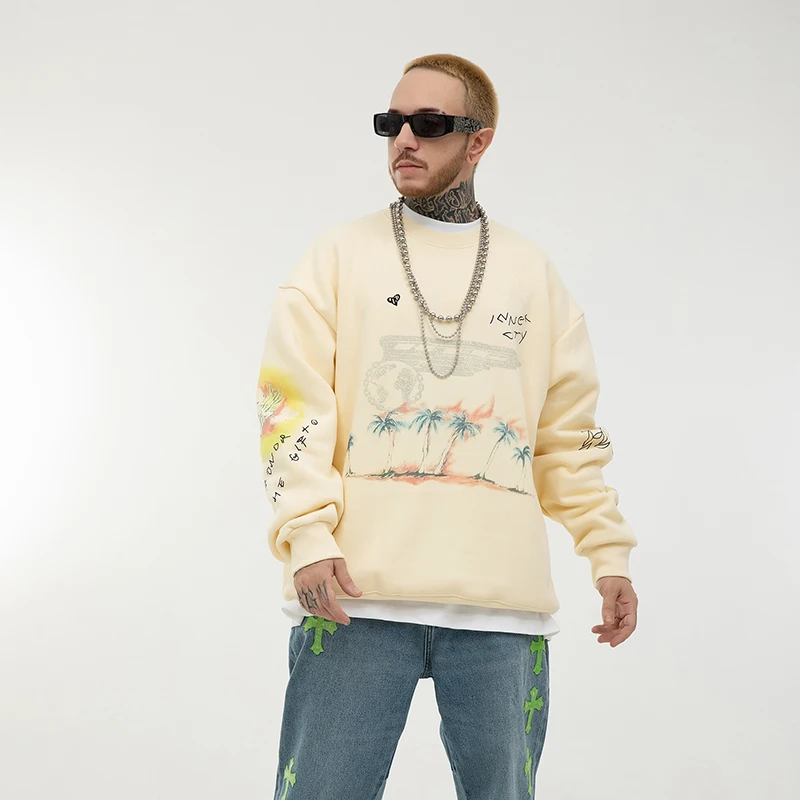 

Худи мужское и женское флисовое с круглым вырезом, на осень