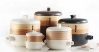 japan south korea style steamer casserole stew pot ceramic pot fire resistant high temperature enamelled thermal soup cooker