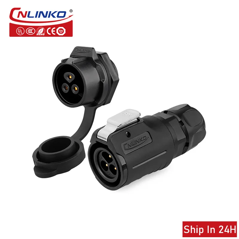 

Cnlinko LP16 3pin Industrial Aviation IP67 Waterproof Welding Wire Power Connector Plug Socket Panel Electrical Cable Connection