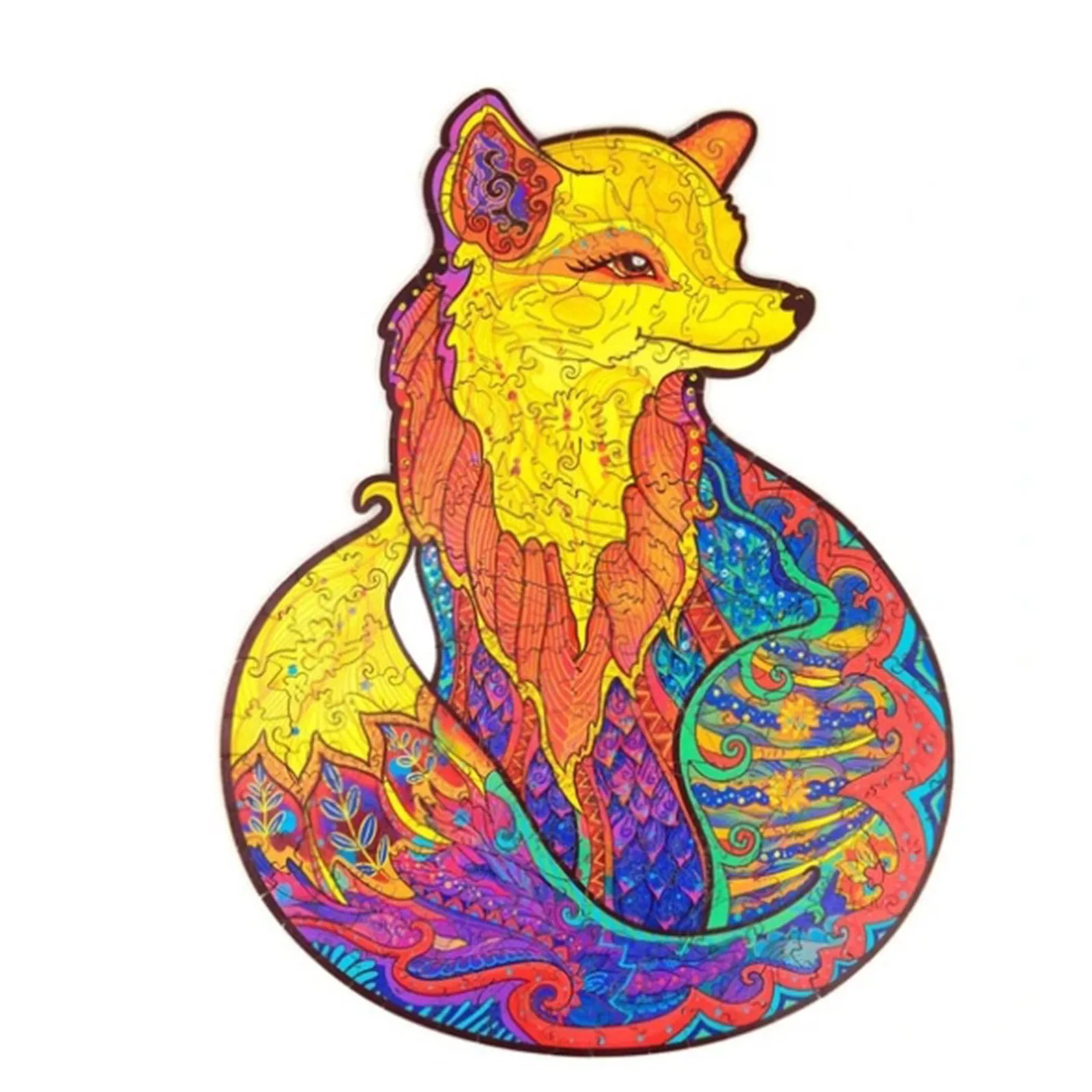 

Newly 3D Fox Animal Shaped Wooden Puzzle For Adults Kids Interactive Puzzles Toys 2020 Birthday Gift Educational Assemble Game