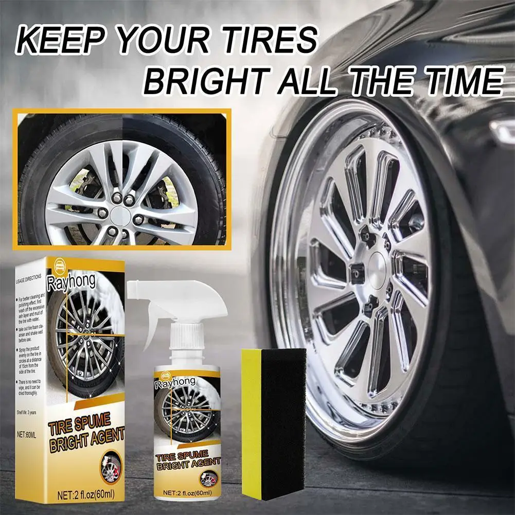

60ml Multi-purpose Cleansing Foam Car Tire Foam Spray Protectant Cleaner Home Cleaner Bottle Cleaning Foam B2O6