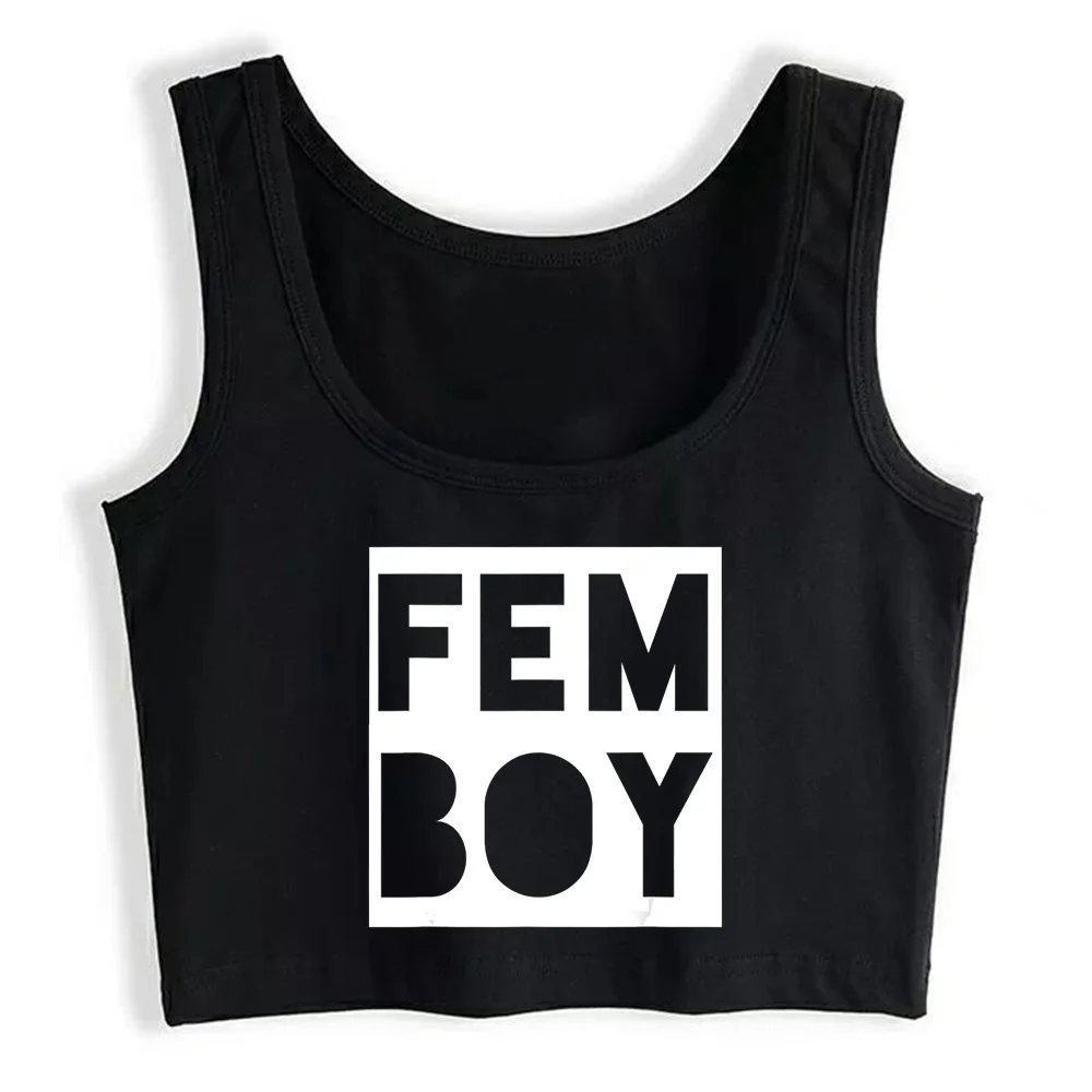 

Crop Top Women Femboy Lgbtq T Y2k Gothic Emo Harajuku Gym korean Tank Top Sexy Blouse Female Clothes Top Mujer Verano 2021