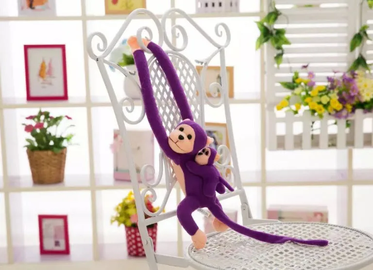 

70cm/80cm/90cm Stuffed toy monkey Mother and Baby monkey can barks Soft hanging monkey