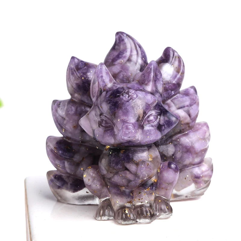 

Nine-tailed Fox Orgonite Silicone Mould DIY Resin Decor Craft Jewelry Making Mold Natural Crystal Animal Gravel Crafts Souvenir