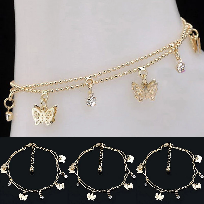 

Gold Butterfly Anklets Women's Chic Butterfly Ankle Chain Summer Personality Lady Legs Anklet Accessories Popular Bracelets Gift