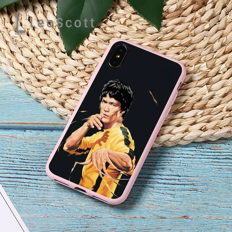 

Bruce Lee Chinese kung fu Phone Case Candy Color for iPhone 11 12 mini pro XS MAX 8 7 6 6S Plus X 5S SE 2020 XR