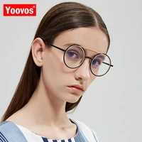 yoovos 2021 glasses frame women luxury eyewear menwomen blue light eyeglasses classic vintage okulary round gafas de hombre