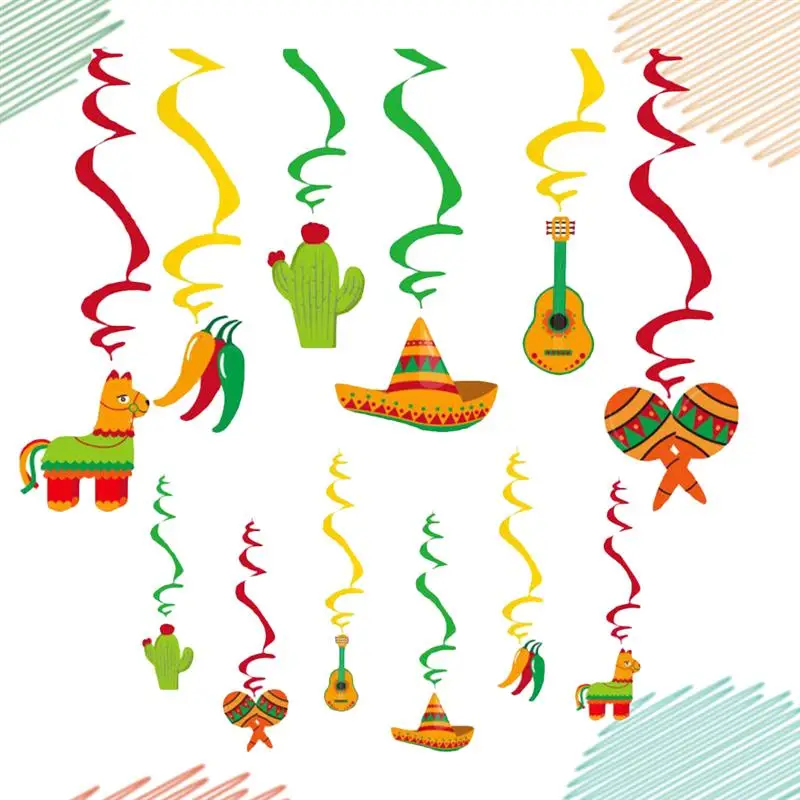 1 Набор мексиканская тема спиральная красочная подвесная висячая потолочная