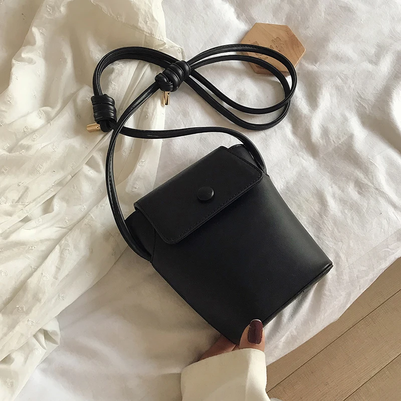 

PU Leather Bucket Bags For Women 2020 Small Shoulder Simple Bag Female Travel Handbags sac a main femme