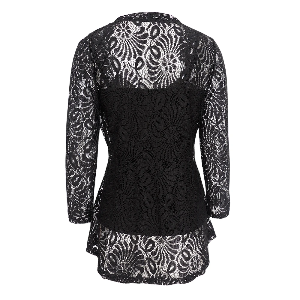 YTL Женская Сексуальная Ажурная кружевная Элегантная туника блузка для работы