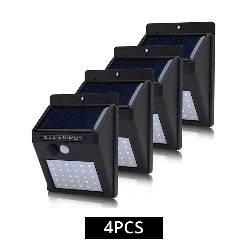 4 Pack IP65 водонепроницаемые солнечные лампы 30 светодиодный Солнечный свет открытый 120 градусов датчик угла для сада гаража двора патио - Испускаемый цвет: 4 Pack