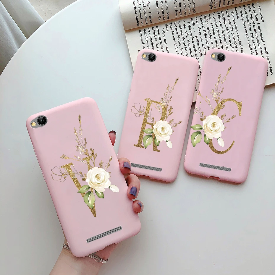 Чехол для Xiaomi Redmi 4A милые буквы алфавита тонкие матовые Силиконовые Мягкие