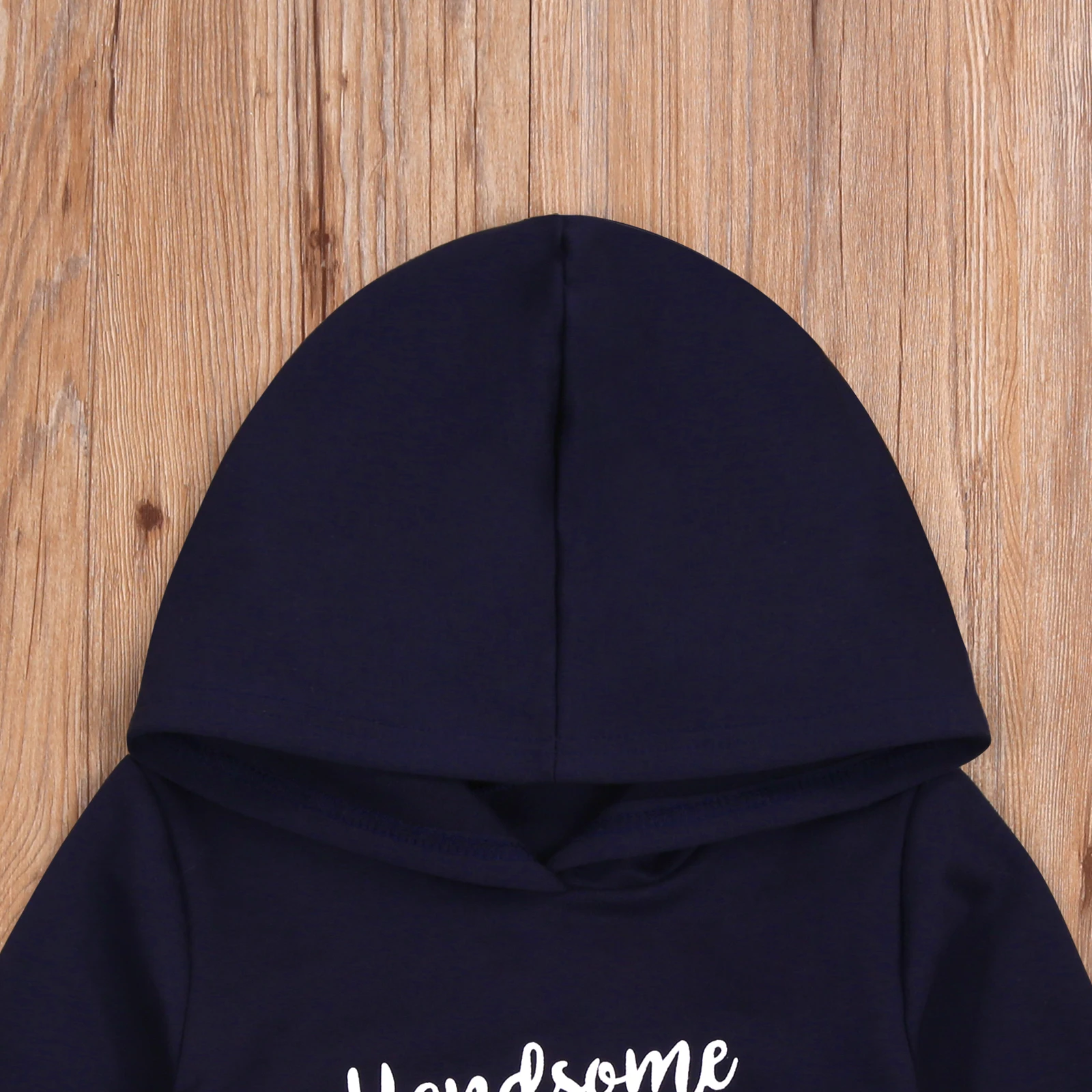 Kids Hoodie, Letter Print Long Sleeve Hooded Pullover with Big Pocket for Boys Girls, Black/Gray/Navy Blue