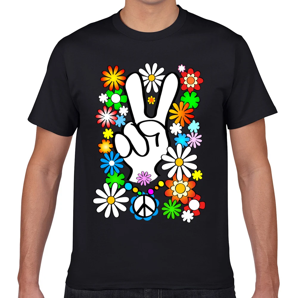 Tops T Shirt Men peace baby Design Black Geek Print Male Tshirt fa001