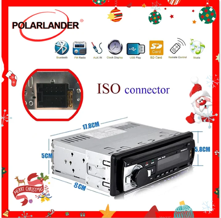 Car Radio 1 Din In-Dash 12V Auto Bluetooth MP3 Player Audio Stereo FM USB AUX IN SD MMC Port Remote Control ISO Connector | Автомобили и