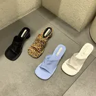 Женские сандалии на плоской подошве, Классические босоножки с квадратным носком, сандалии для вечеринки, лето 2021