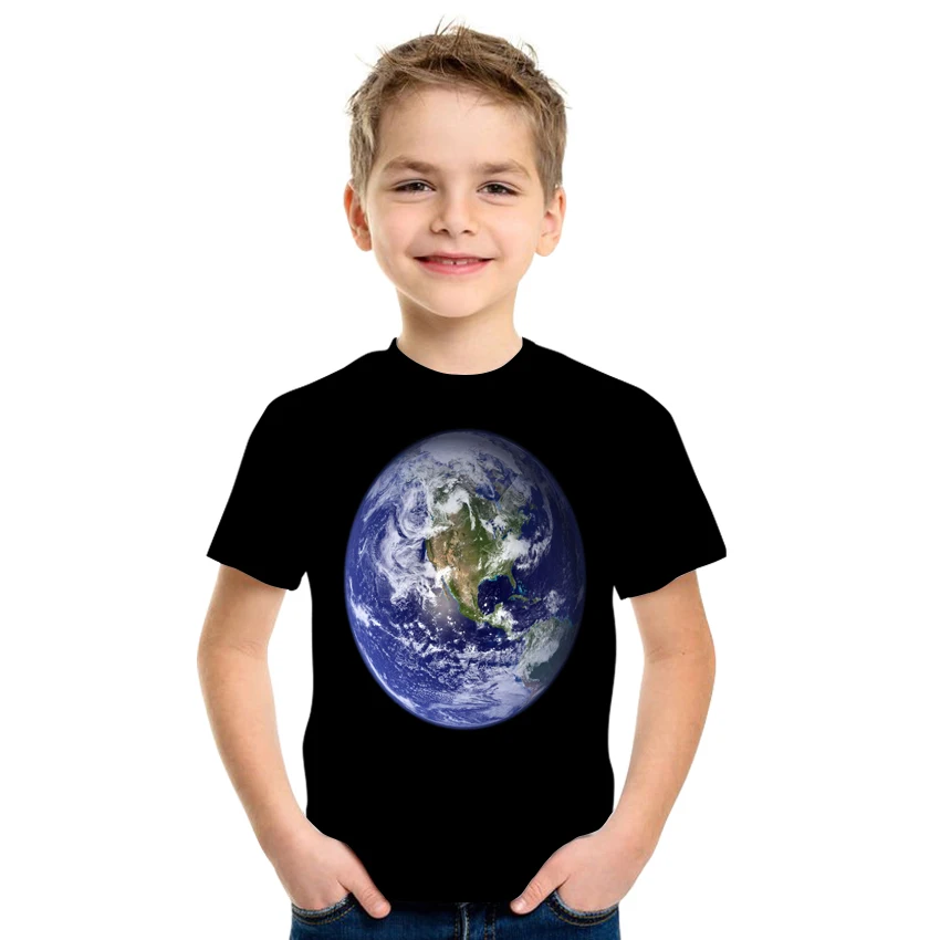 

2021 summer new 3D printed T-shirt for boys and girls, quick-drying printing starry sky pattern, cool hip-hop size 4T-16T