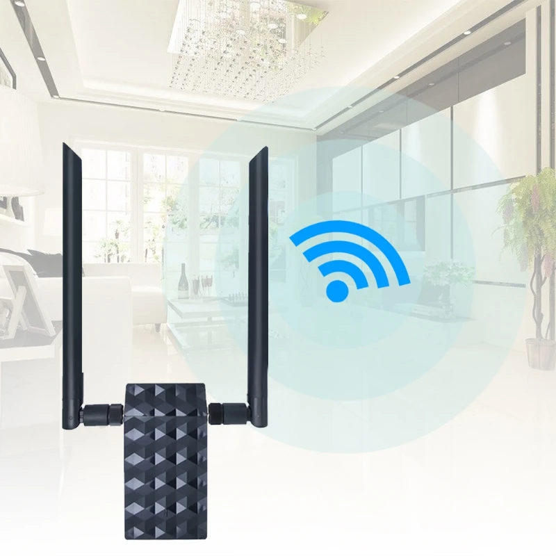 

1200Mbps, USB Wireless Network WiFi Dongle High Gain Wireless USB WiFi Adapter Antennas for PC/Desktop/Laptop/Mac Dropship
