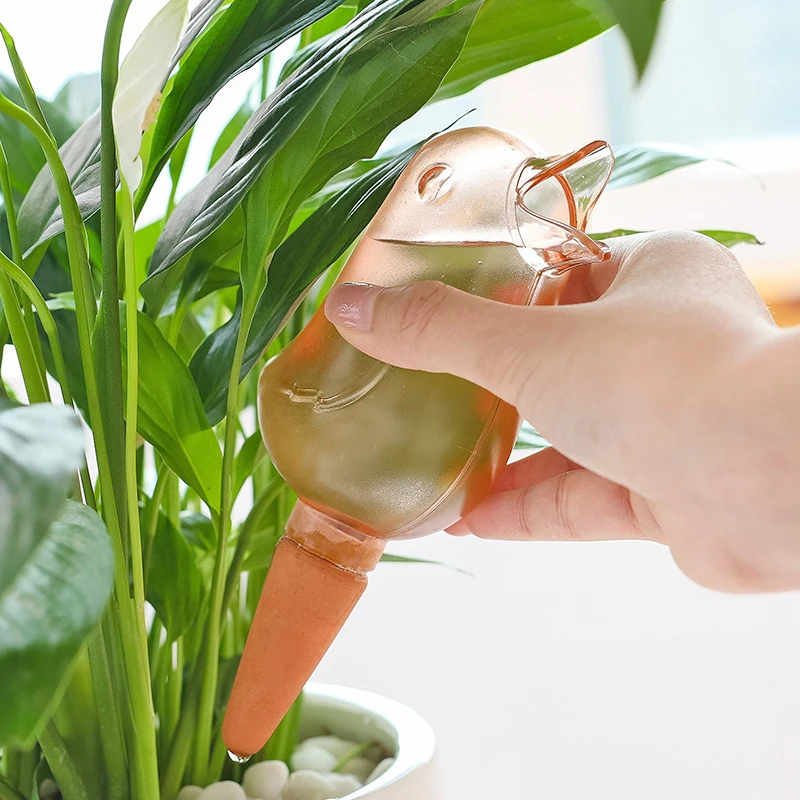 

Bird Shape Automatic Waterer Creative Lazy Flower Watering Kettle Transparent Automatic Dripper Flower Pot Perspective Design