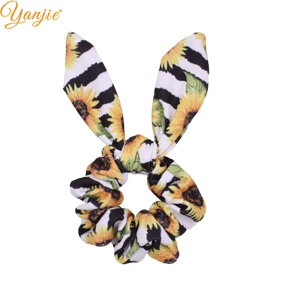 Эластичные резинки для волос с леопардовым/радужным принтом кролика Женская