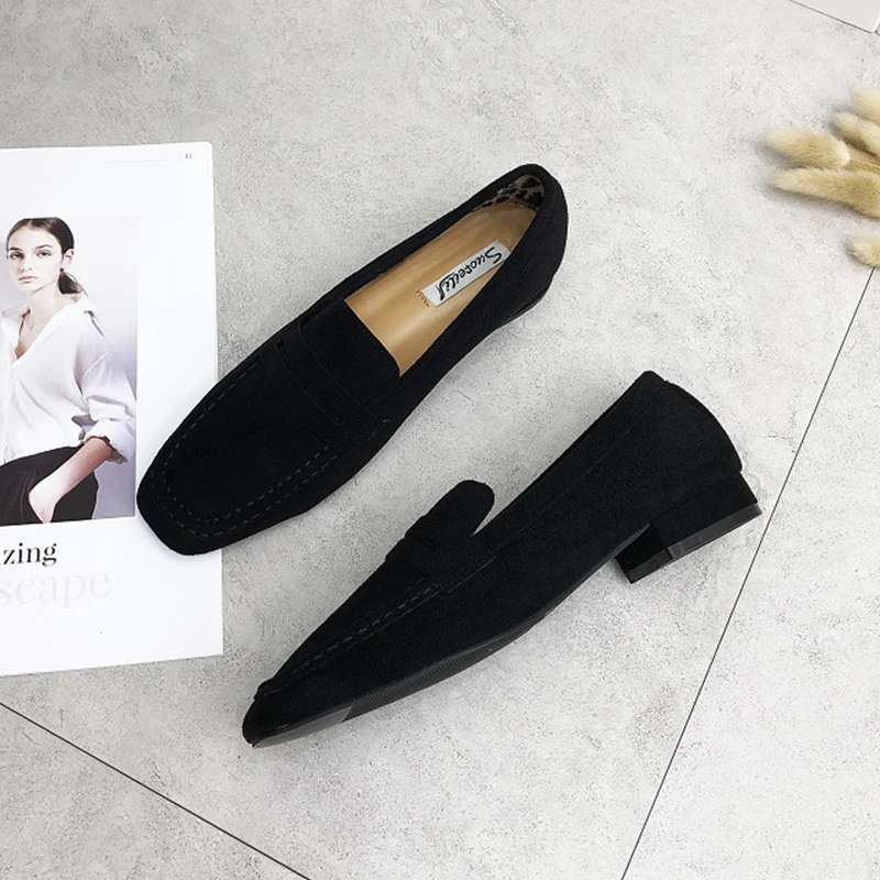 8Black Wellwalk/черные туфли на плоской подошве; женские лоферы; обувь без шнуровки; женские балетки на плоской подошве; женские мокасины; женские балетки на плоской подошве с квадратным носком - Цвет: 8Black