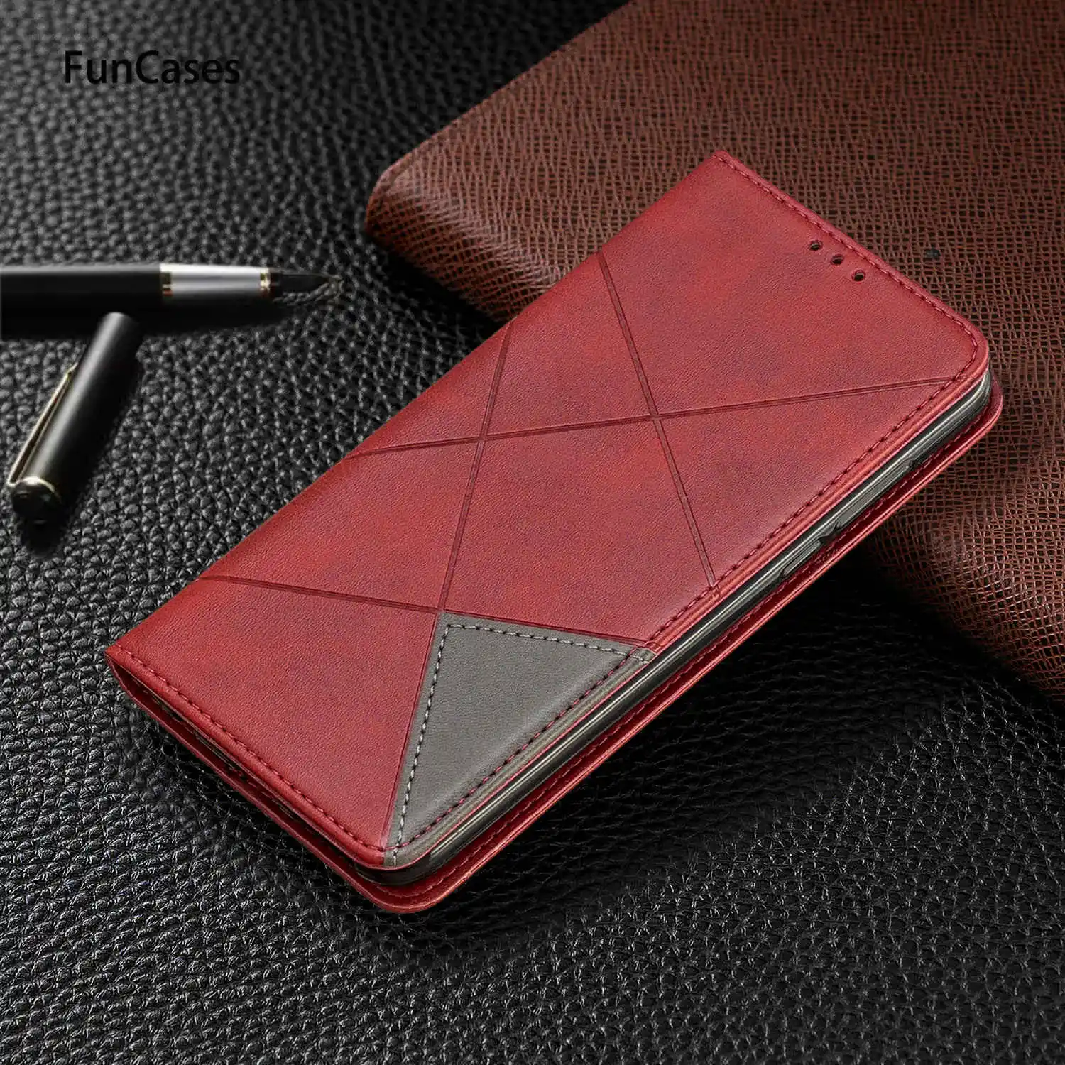Phone Cases For cover Huawei Honor 7C Caso Geometry PU Leather Flip Wallet Case sFor Enjoy 8 Nova 2 Lite Y7 2018 Prime | Мобильные