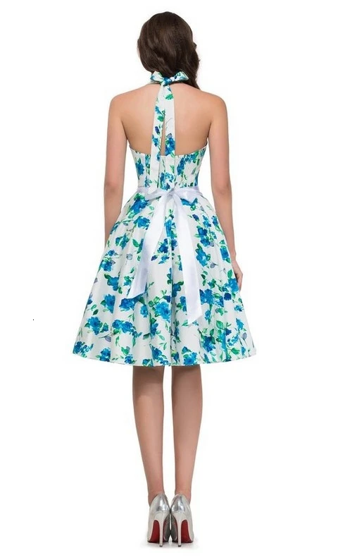 Robe Vintage Dresses 50s 60s Rockabilly Dress Audrey Hepburn Style Floral Printed Summer Retro for Women | Женская одежда