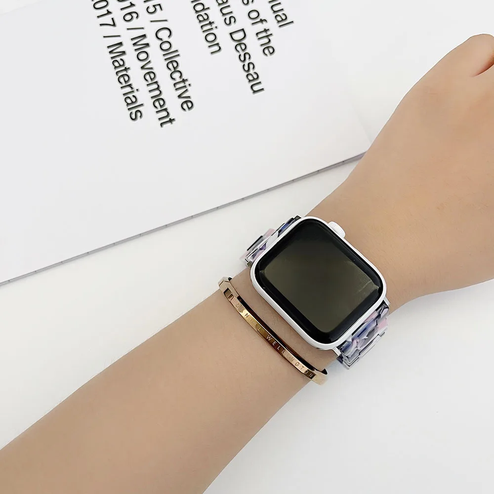 

Resin Strap for Apple Watch 44mm Band Iwatch Series 5 4 3 2 1 Wrist Watch Accessories 42mm Loop Bracelet Replacement 38mm 40mm