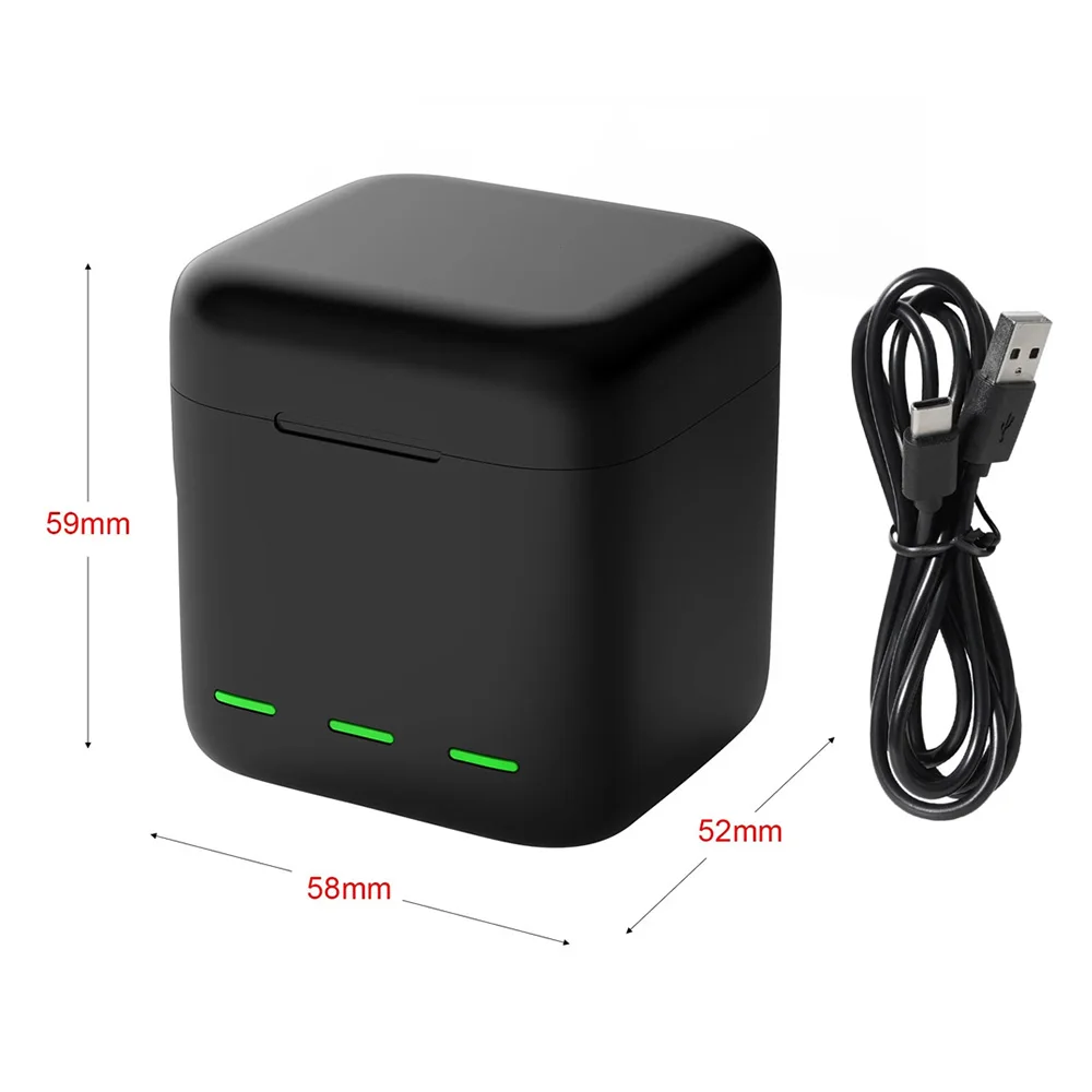 

GP-BCG-901 3-Channel USB Battery Quick Charger Batteries Storage Carrying Case With Type-C USB Cable For Gopro9 Camera