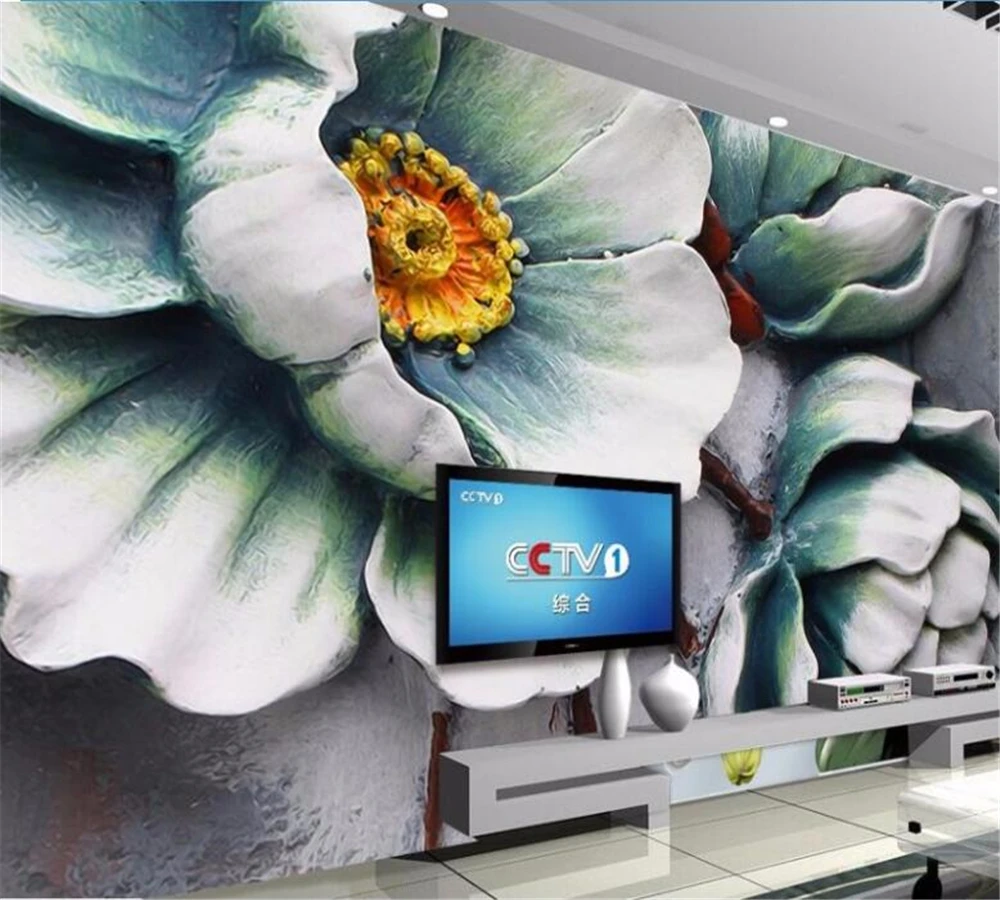 

Beibehang индивидуальные обои 3D роспись современный стиль модный цветок рельефный фон для стены декоративная живопись papel de parede