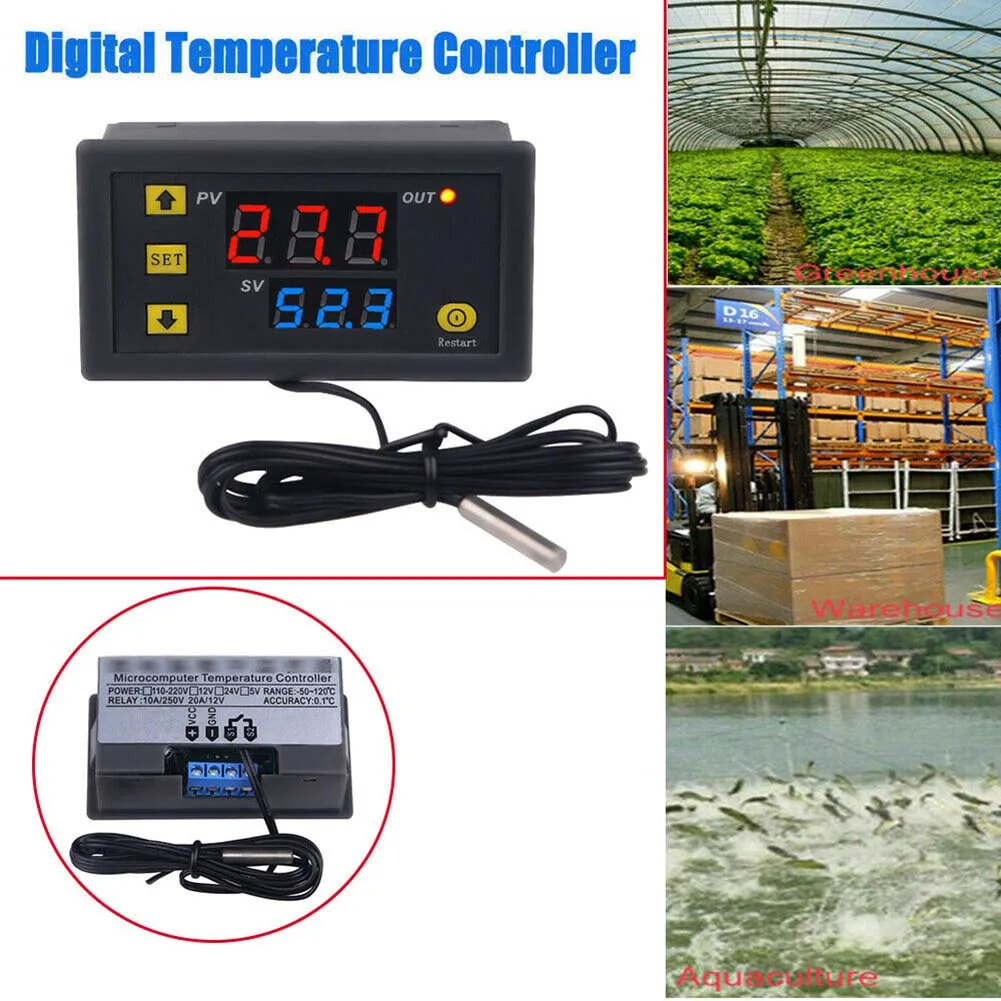 

W3230 12/24/110V20A LCD Thermostat Temperature Controller Meter Regulator Temperature Regulator Detector Temp Meter Heat Cooler
