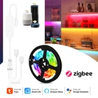 Умная Светодиодная лента с контроллером Zigbee, адаптер для работы с приложением Smartthings, Alexa Google Assistant, Светодиодная лента RGB Tuya