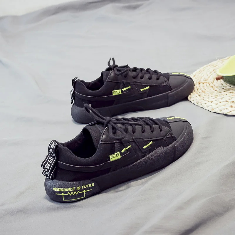 Весенняя Новая модная женская обувь Повседневная однотонная парусиновая