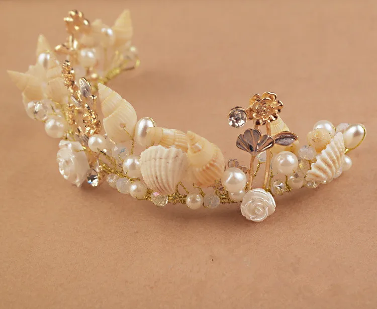 Ручная работа Морская звезда жемчужная раковина ракушка сплав корона рыба
