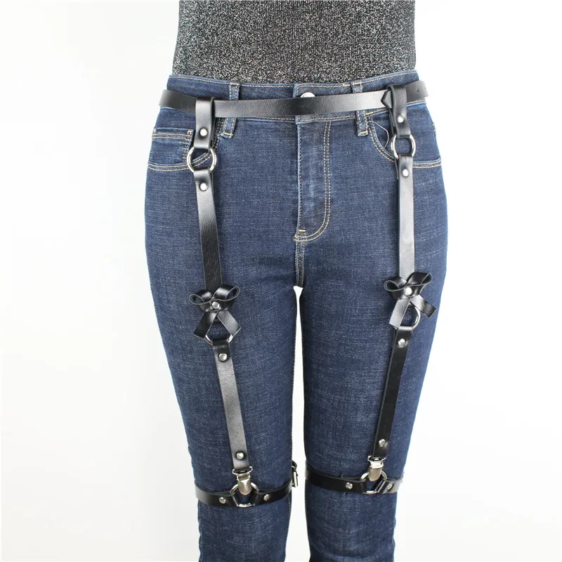 Кожаная секс-игрушка ремень-подвязка ремень Готический клетка для ног Пояс чулок