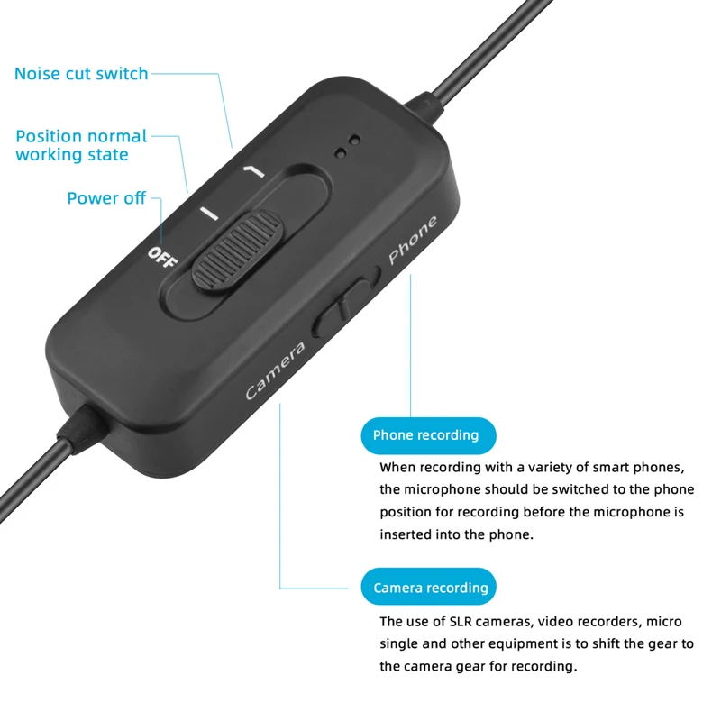 

3.5mm o Video Record Lapel Microphone for Phone Android Mic for OSMO ACTION Camera Camcorder Recorder