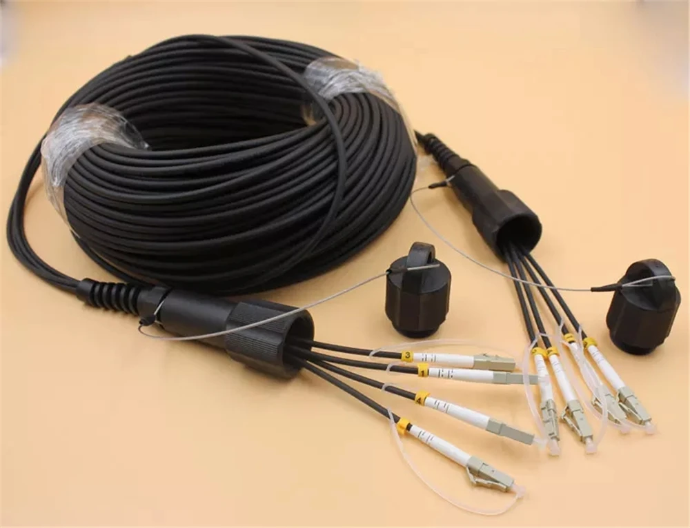 400mtr 4 cores Outdoor DVI LC-LC Fiber optic Patch cord waterproof MM Armored CPRI TPU cable Multimode FTTH FTTA jumper ELINK