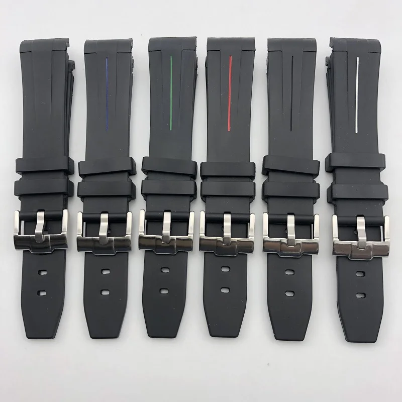Изогнутый конец 20 мм резиновый силиконовый ремешок для часов различных