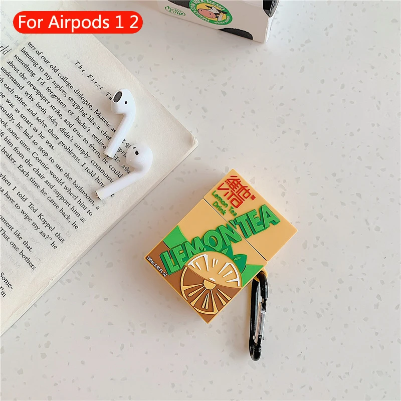 591 Милый беспроводной чехол для наушников с Bluetooth для apple airpods 2, силиконовая Мягкая коробка с рисунком молочного чая, аксессуары для airpods - Цвет: 591