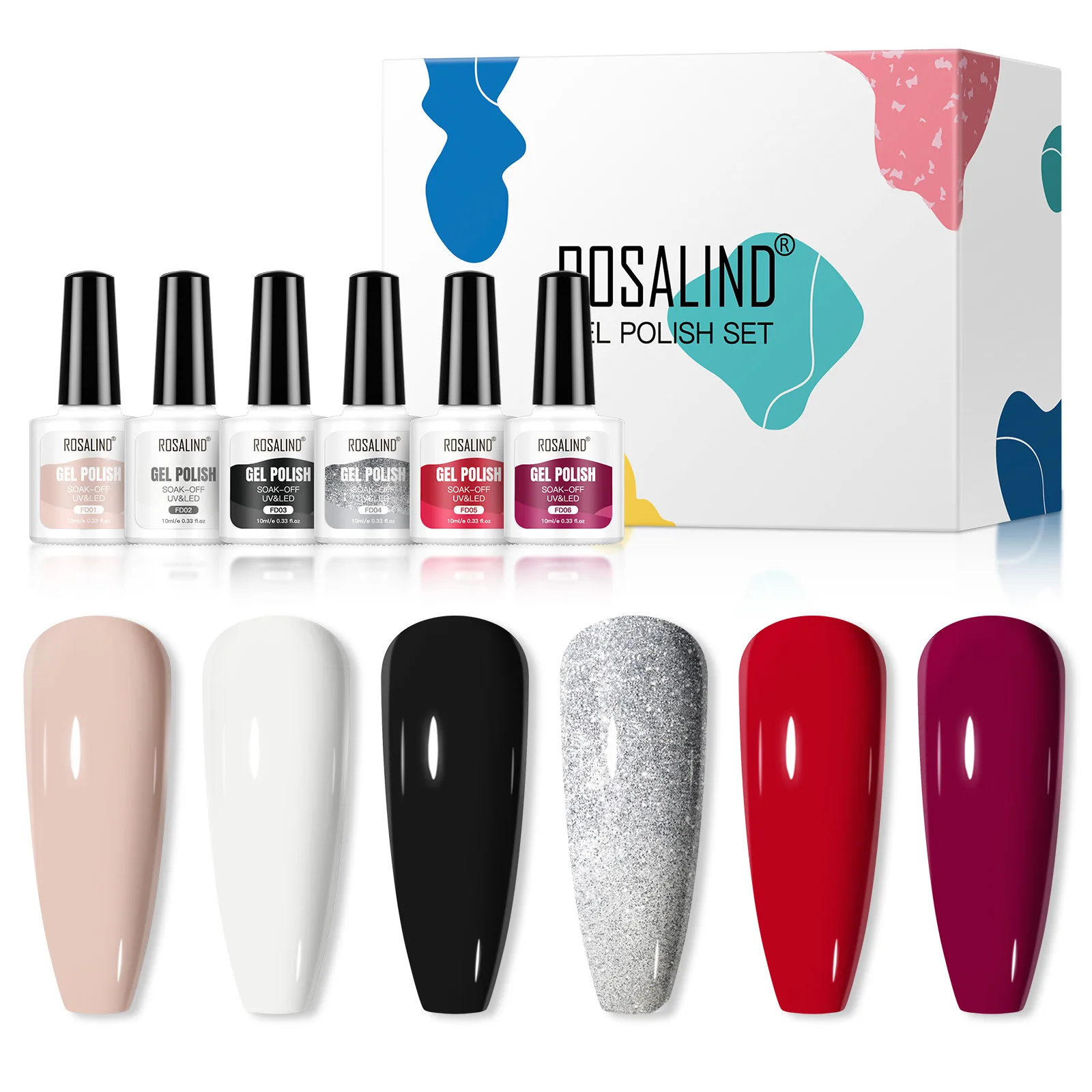 

6pcs*10ml Nail Set UV Dryer With 18/12 pcs Nail Gel Polish Kit Soak Off Manicure Tools Set electric Nail drill Nail Tools