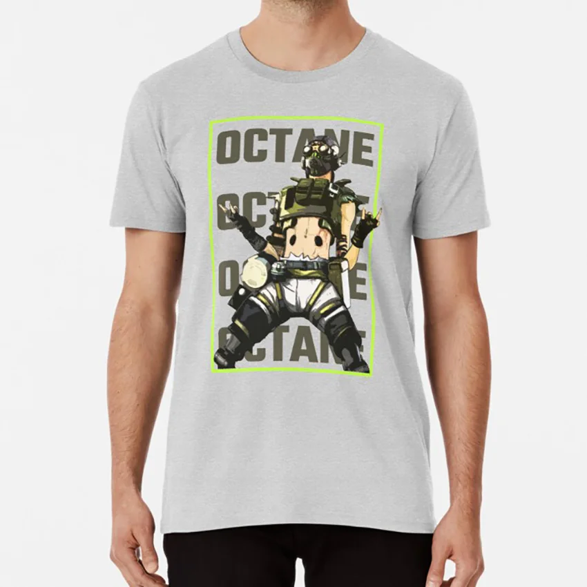Серый Apex Legends-Octane новые легенды футболка apex Legends apex legends octane bangalore wraith видеоигра geek hero - Цвет: Серый