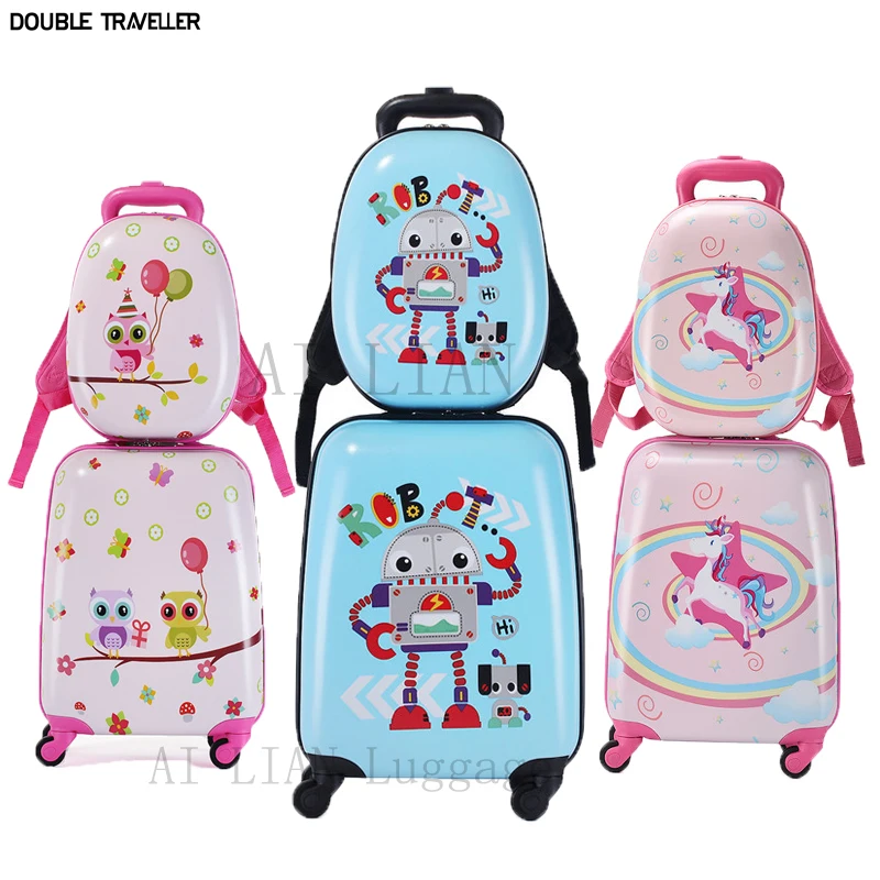 2022 New kids luggage set,travel suitcase on wheels,cartoon rolling luggage,18 inch carry on trolley case bag,cabin suitcase