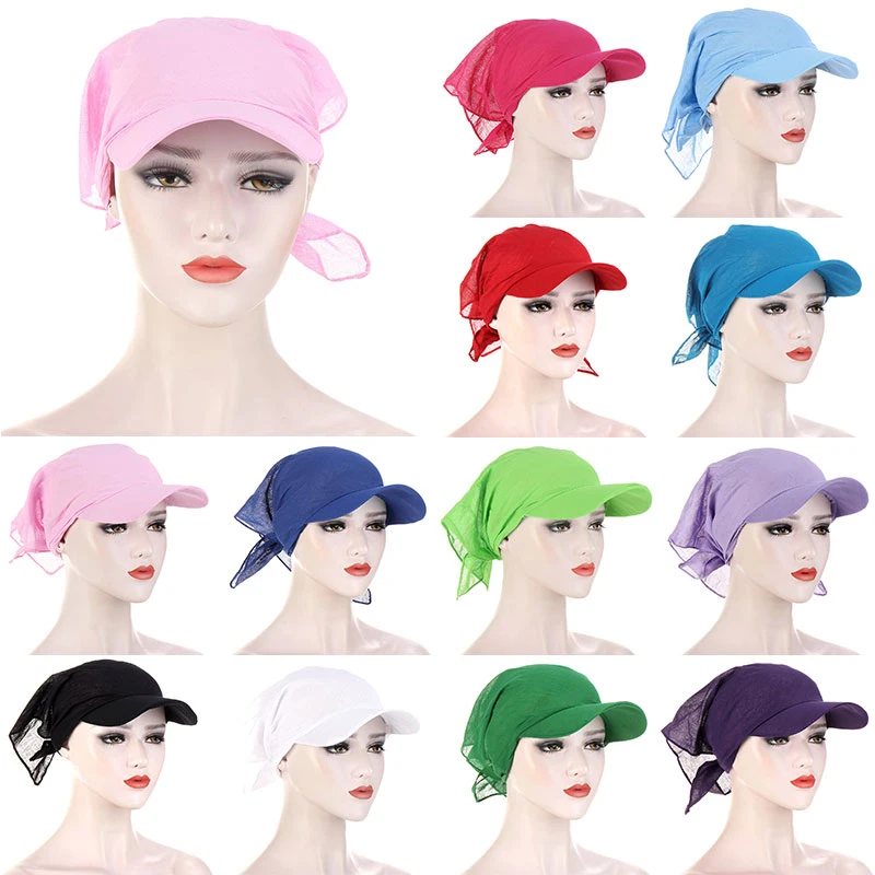 

Western Style Turban Hat Solid Color Brim Turban Hat For Women Classic Sunscreen Caps Girls Cap Hair Accessories