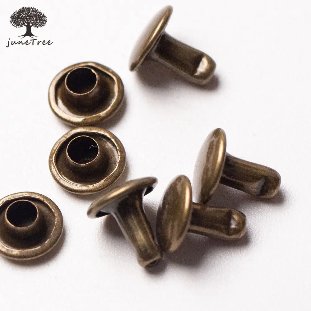 

Double faced flat rivet handmade DIY leather tools golden black silver Bronze color 6mm - 10mm pack of 100