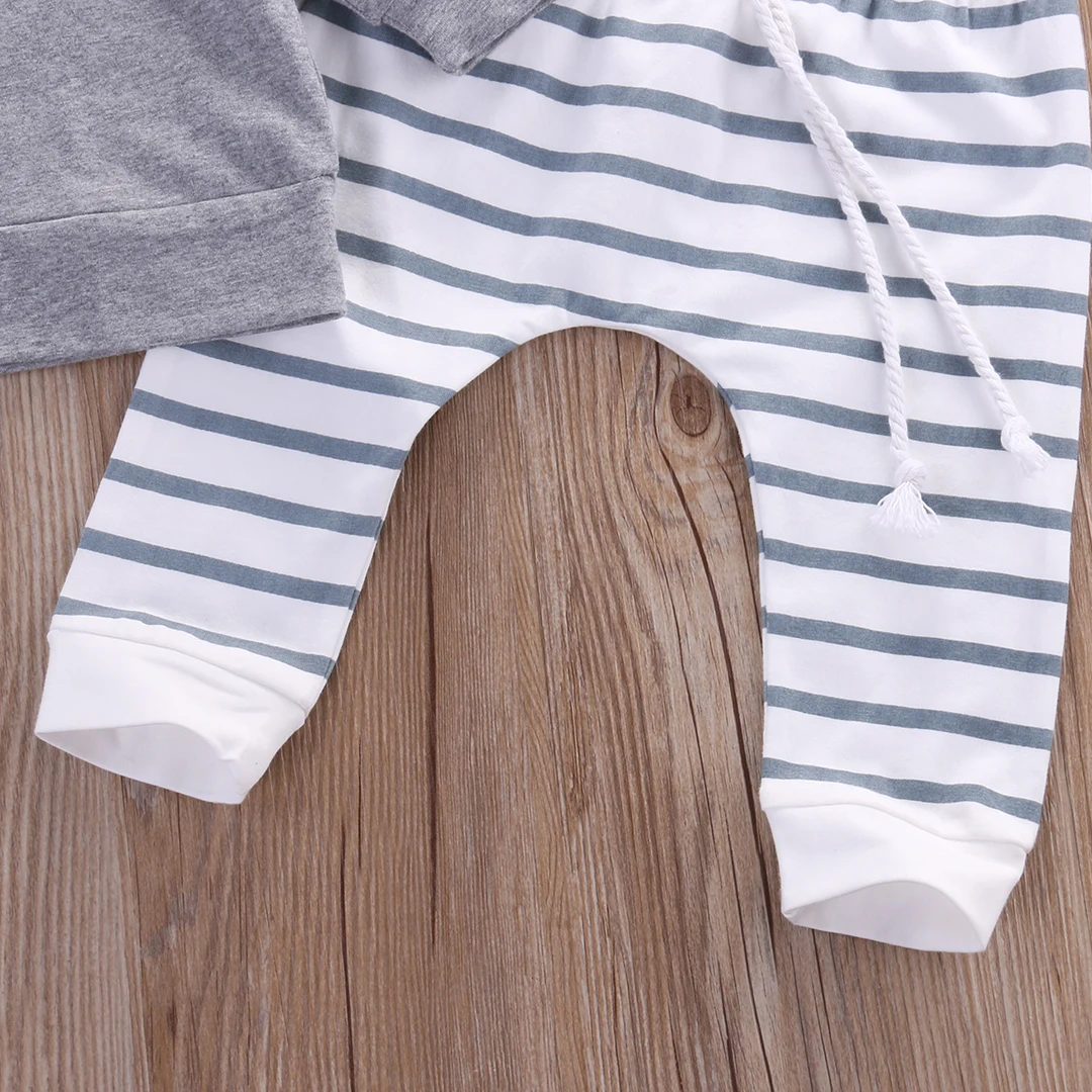 CYSINCOS 2020 Autumn Simple Warm 2PCS Baby Gray Clothing 0-18M Newborn Boys & Girls Hooded Tops Sweatshirt Pants Sports Outfit |