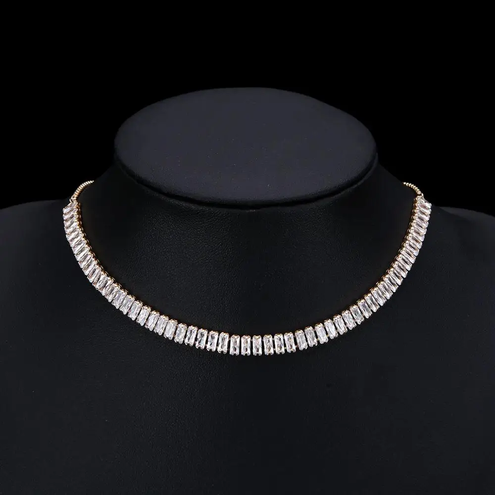 Ожерелье Maxi Necklace Promotion Best Lady Luxury Bling 2ммCz Chokers Pendant 1 Row Wedding Sexy Tennis Statement Women N0410